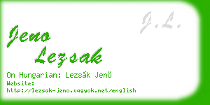 jeno lezsak business card