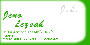 jeno lezsak business card